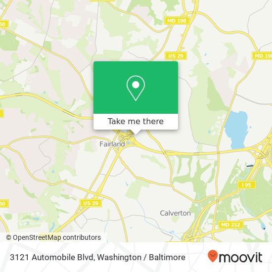 3121 Automobile Blvd, Silver Spring, <B>MD< / B> 20904 map