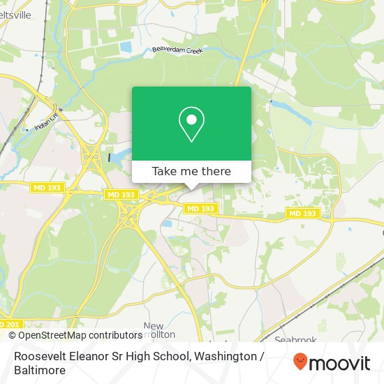 Mapa de Roosevelt Eleanor Sr High School, 7601 Hanover Pkwy