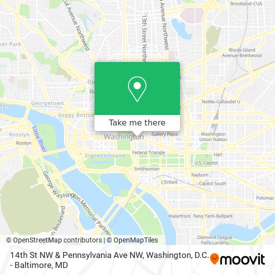 Mapa de 14th St NW & Pennsylvania Ave NW
