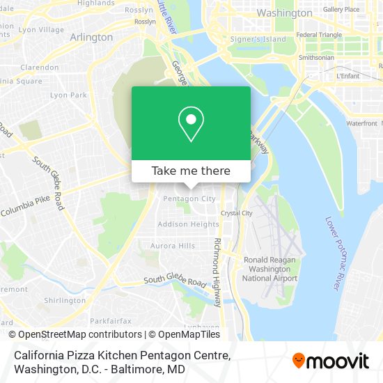 Mapa de California Pizza Kitchen Pentagon Centre