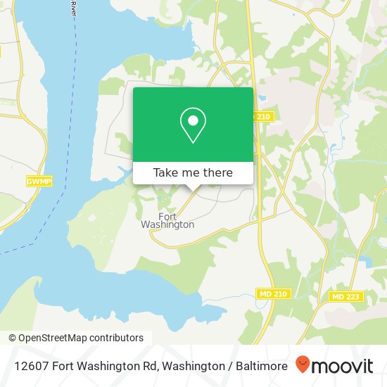Mapa de 12607 Fort Washington Rd, Fort Washington, MD 20744