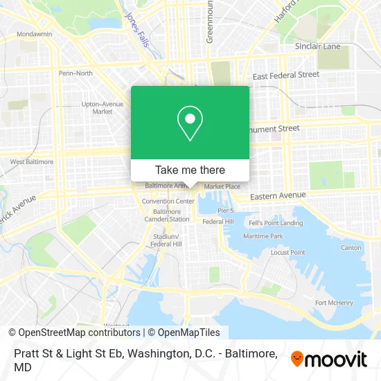 Pratt St & Light St Eb map