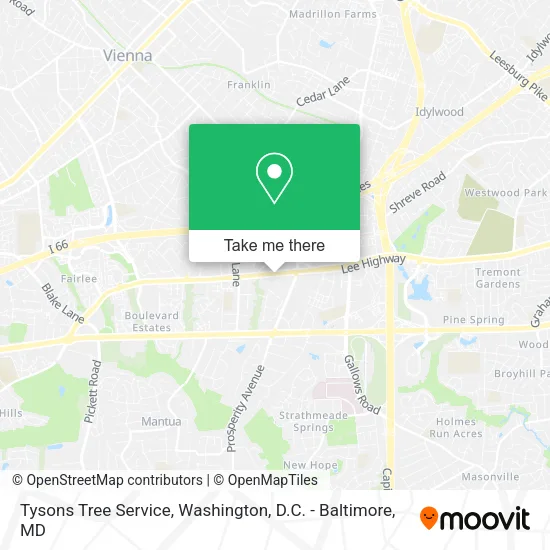 Mapa de Tysons Tree Service