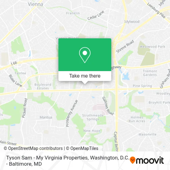 Mapa de Tyson Sam - My Virginia Properties