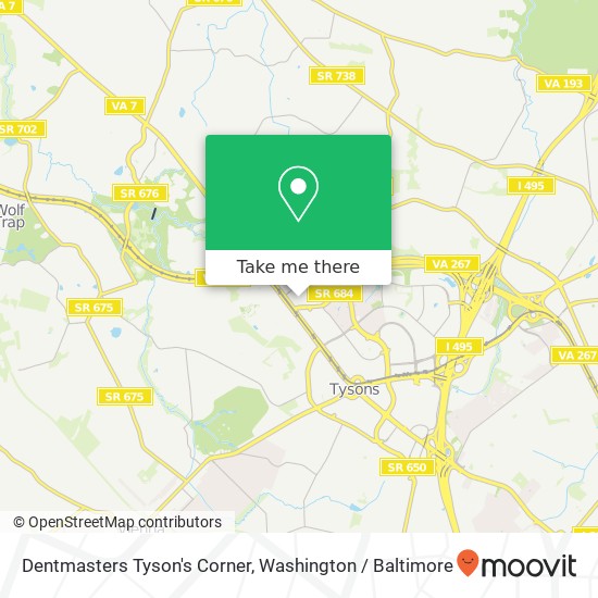 Mapa de Dentmasters Tyson's Corner, Vienna, VA 22182