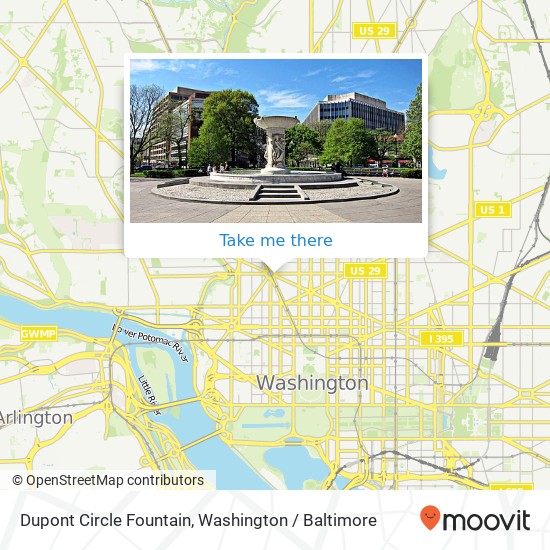 Dupont Circle Fountain, Massachusetts Ave NW map
