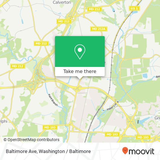 Baltimore Ave, College Park, MD 20740 map