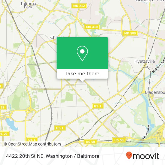 Mapa de 4422 20th St NE, Washington, DC 20018