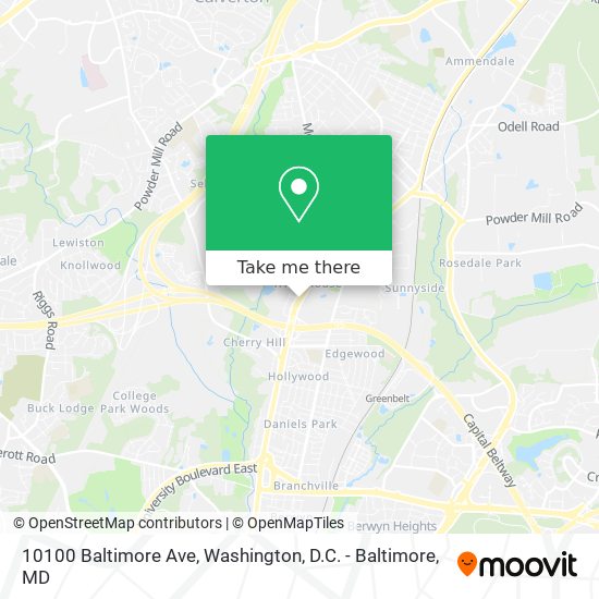 Mapa de 10100 Baltimore Ave
