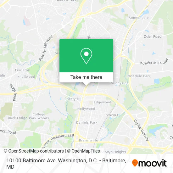10100 Baltimore Ave map