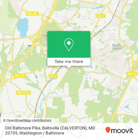 Mapa de Old Baltimore Pike, Beltsville (CALVERTON), MD 20705