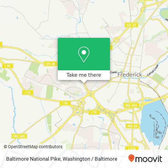 Baltimore National Pike, Frederick (HOOD COLLEGE), MD 21701 map