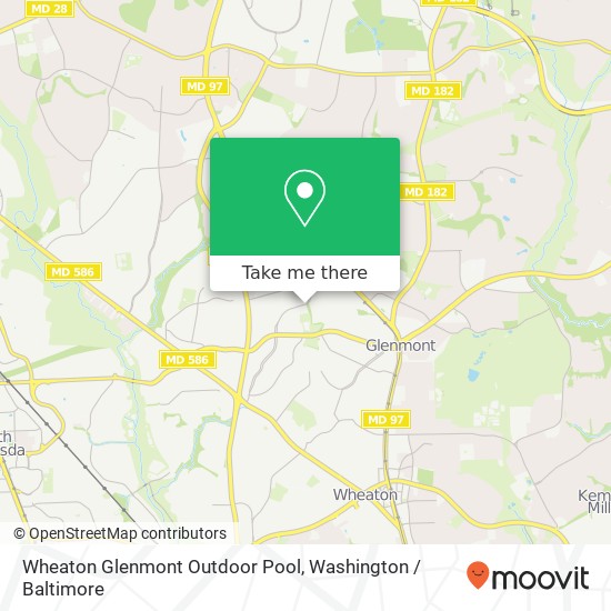 Mapa de Wheaton Glenmont Outdoor Pool, 12621 Dalewood Dr