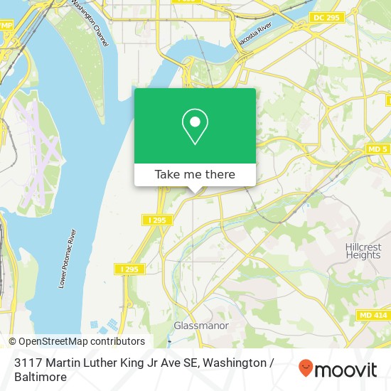 Mapa de 3117 Martin Luther King Jr Ave SE, Washington, DC 20032