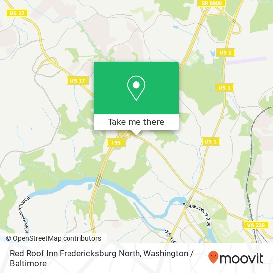 Mapa de Red Roof Inn Fredericksburg North, 386 Warrenton Rd