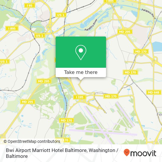 Mapa de Bwi Airport Marriott Hotel Baltimore, 1743 W Nursery Rd