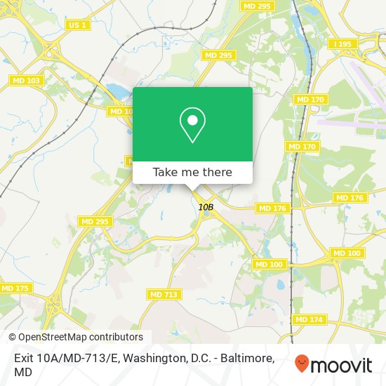 Mapa de Exit 10A/MD-713/E
