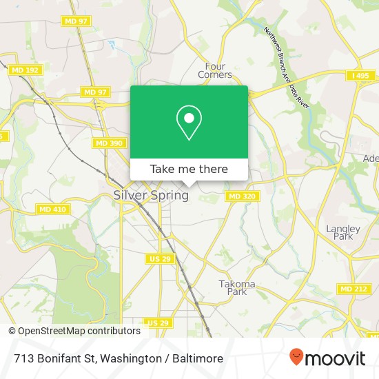 Mapa de 713 Bonifant St, Silver Spring, MD 20910