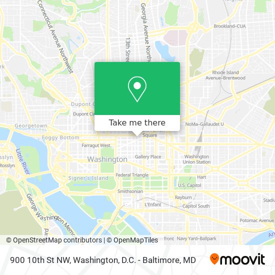 Mapa de 900 10th St NW