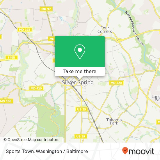 Sports Town, 8636 Colesville Rd map
