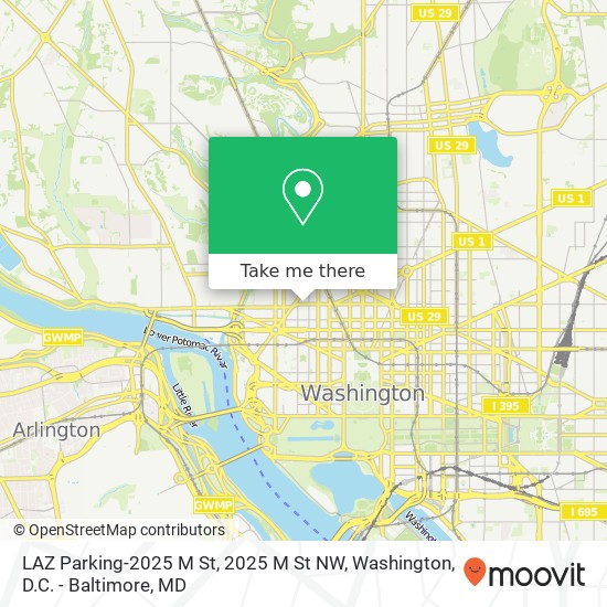 Mapa de LAZ Parking-2025 M St, 2025 M St NW