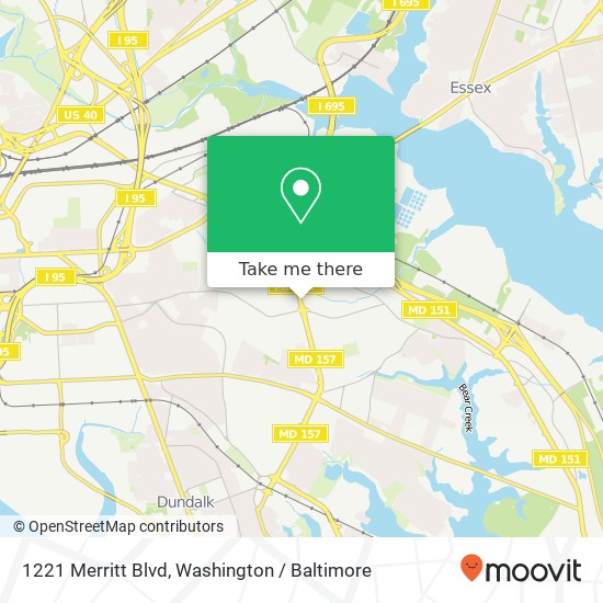 Mapa de 1221 Merritt Blvd, Dundalk, MD 21222