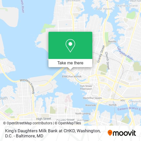 King's Daughters Milk Bank at CHKD map