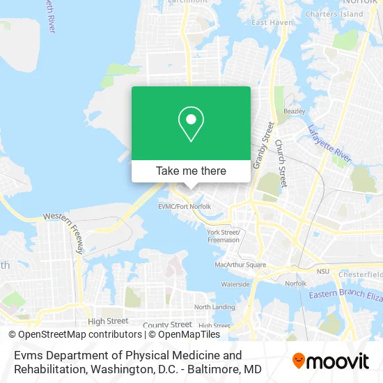 Mapa de Evms Department of Physical Medicine and Rehabilitation