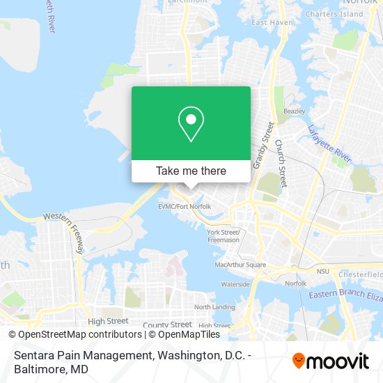 Mapa de Sentara Pain Management