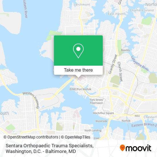 Sentara Orthopaedic Trauma Specialists map