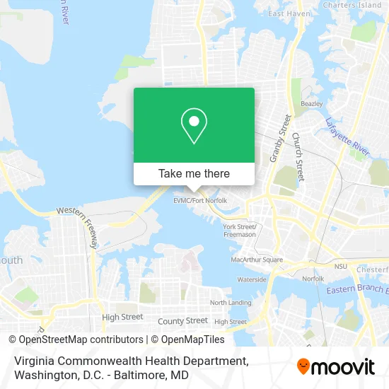 Virginia Commonwealth Health Department map