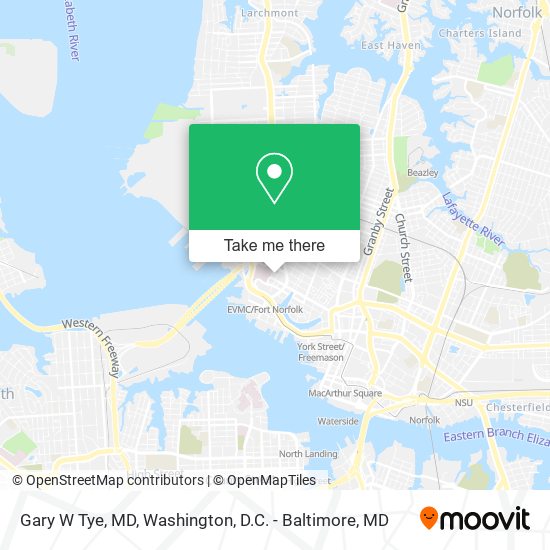 Gary W Tye, MD map