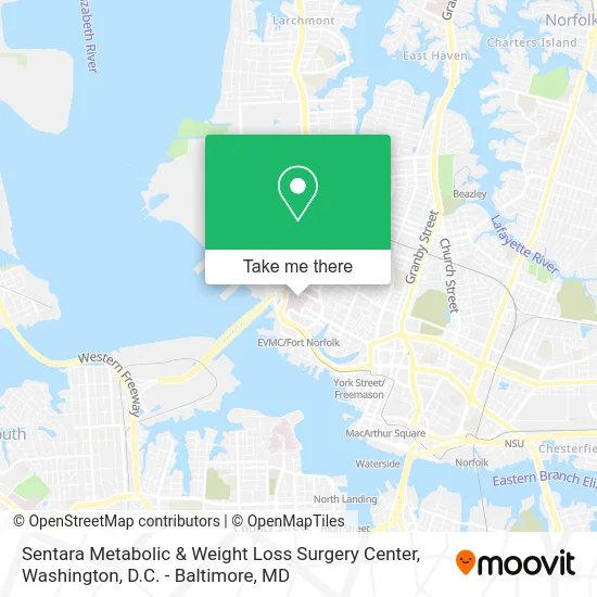 Sentara Metabolic & Weight Loss Surgery Center map