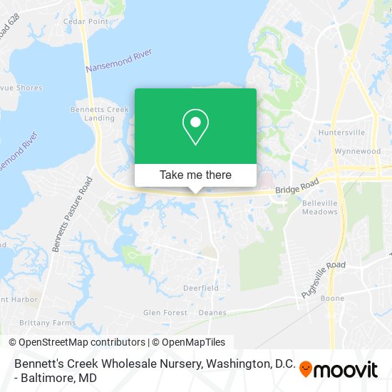 Mapa de Bennett's Creek Wholesale Nursery