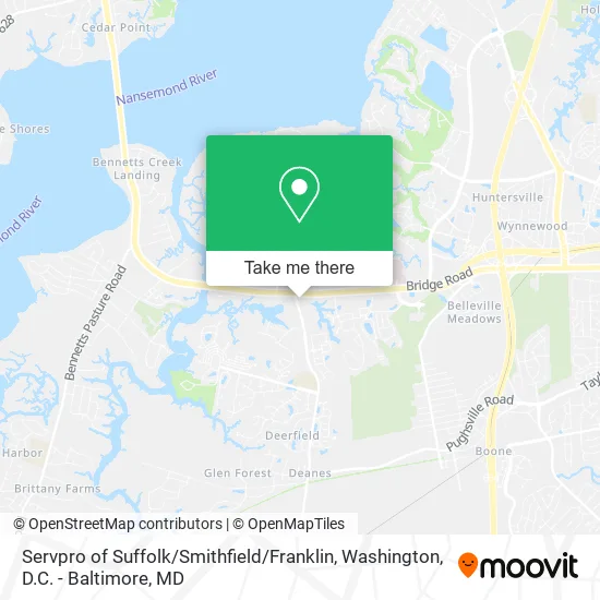 Servpro of Suffolk / Smithfield / Franklin map