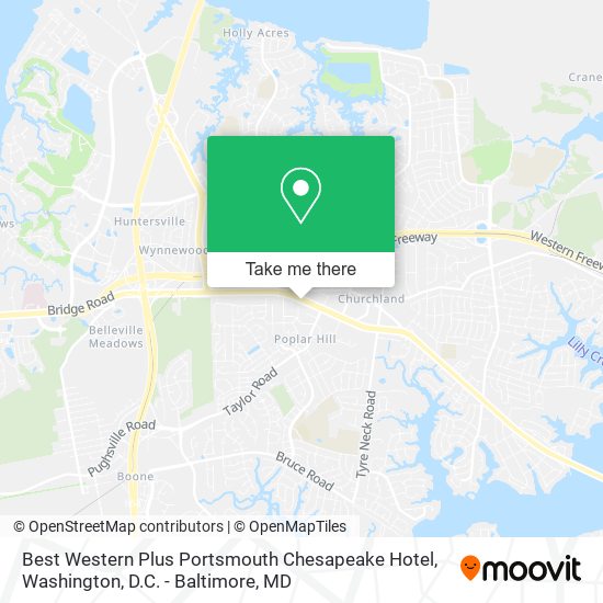 Best Western Plus Portsmouth Chesapeake Hotel map