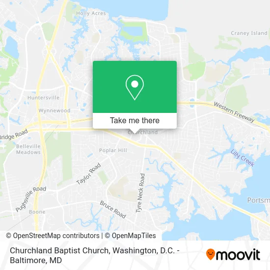Churchland Baptist Church map
