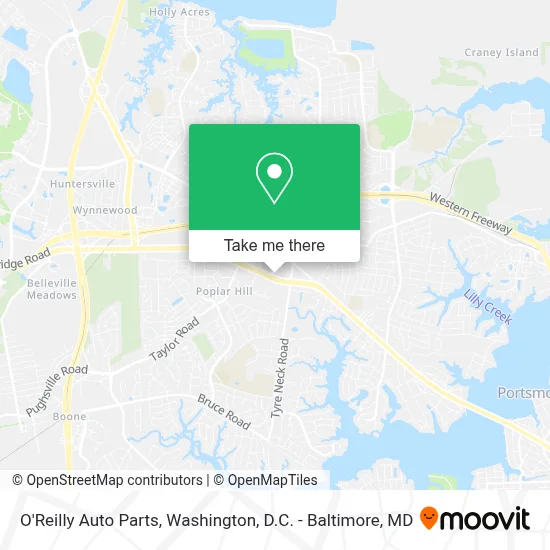 O'Reilly Auto Parts map