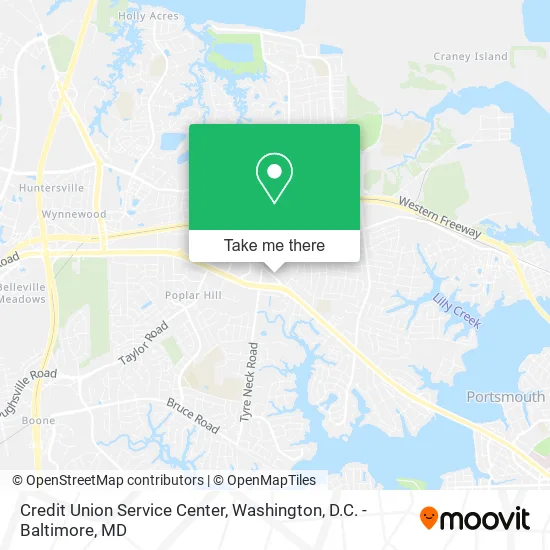 Credit Union Service Center map