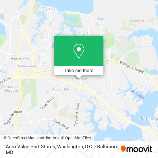 Auto Value Part Stores map