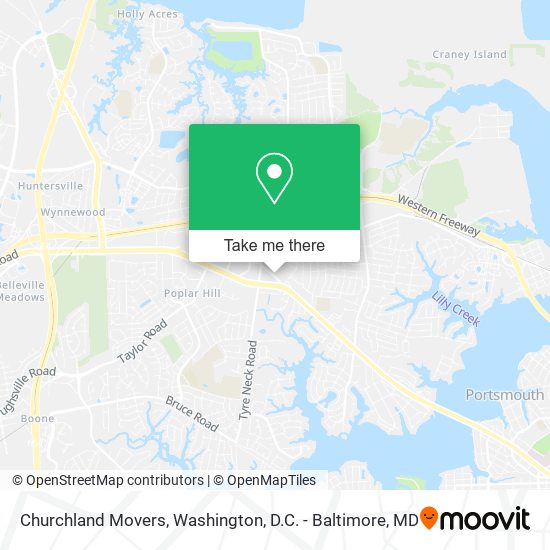 Mapa de Churchland Movers