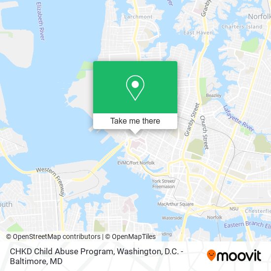 CHKD Child Abuse Program map