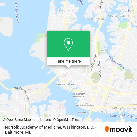 Norfolk Academy of Medicine map