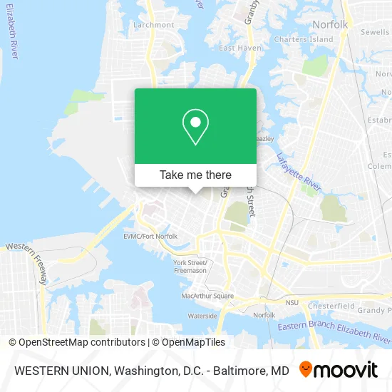 WESTERN UNION map