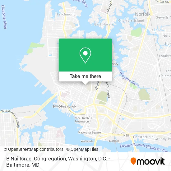 B'Nai Israel Congregation map
