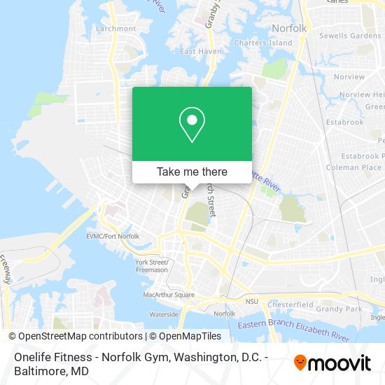 Onelife Fitness - Norfolk Gym map