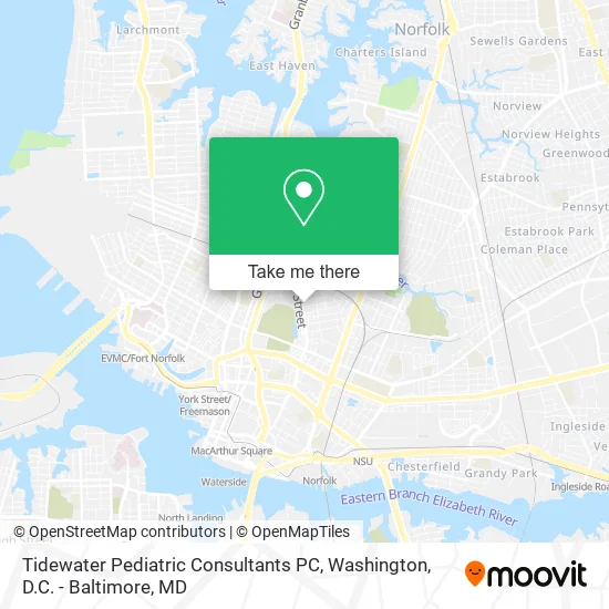 Mapa de Tidewater Pediatric Consultants PC