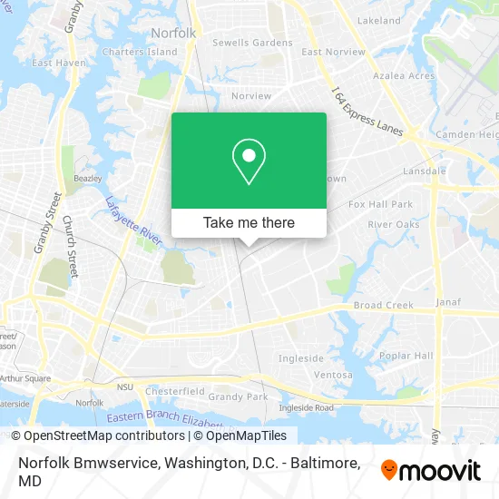 Mapa de Norfolk Bmwservice