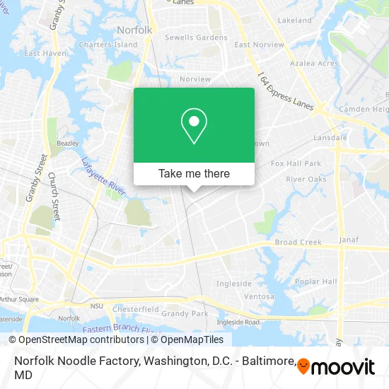 Mapa de Norfolk Noodle Factory