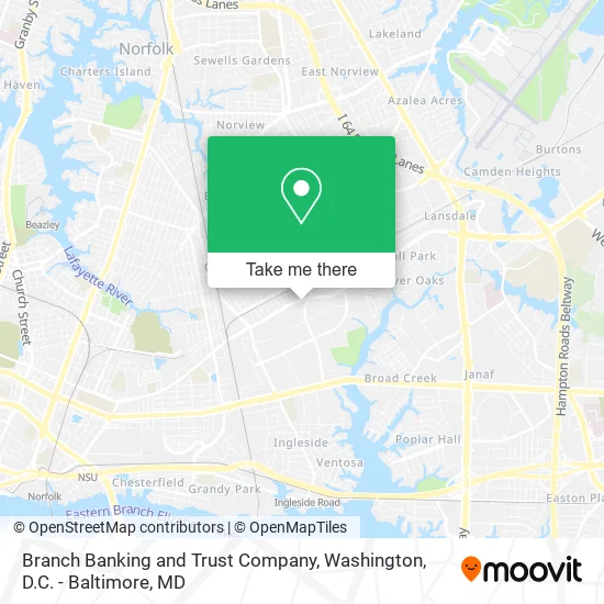 Mapa de Branch Banking and Trust Company